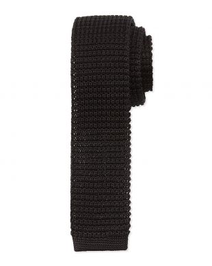 Lanvin Knit Silk Tie, Black