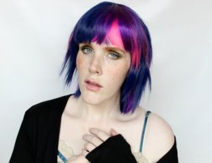 VENTE courte perruque, perruque bleu, tout droit violet perruque, perruque rose, perruque cosplay   espace Bliss