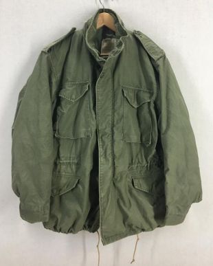 Vintage 70's US Army M-65 Olive Green Stenciled Field Jacket Sz