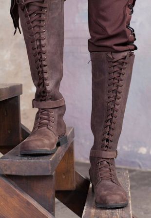 Bottines Médiévales En Cuir Pour Homme Et Femme - Talons Bas, Confortables, Fermeture éclair Latérale - 8