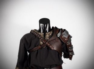 leather armor, leather pauldron, viking, viking Pauldron, leather pauldron, larp, larp armor, pauldron