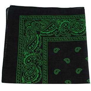 Hat To Socks Bandana Foulard Cheveux Bracelet Motif Paisley Noir