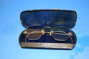 Rare Vintage W D Sullins O.D. Eyeglass Frames Hexagonal with Case Athens TN