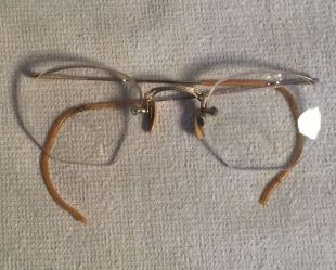 Vintage AO rimless floating HEXAGON lens EYEGLASSES 12k gold filled AM OPTICAL