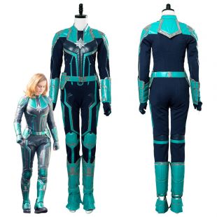 COOL Captain Marvel Carol Danvers Outfit Cosplay Costume Green Jumpsuit Outfit  | eBay