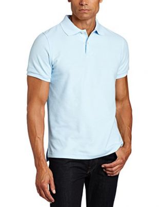 Lee Uniforms Teen-boysmen's Modern Fit Short Sleeve Polo Shirt, Light Blue, Large