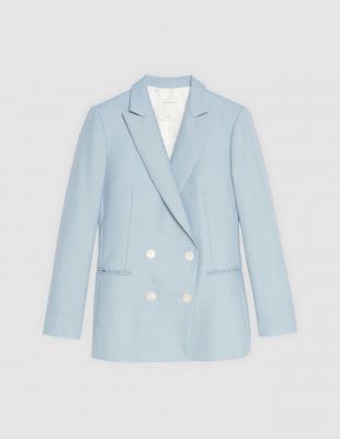 Sandro - Veste tailleur bleu ciel