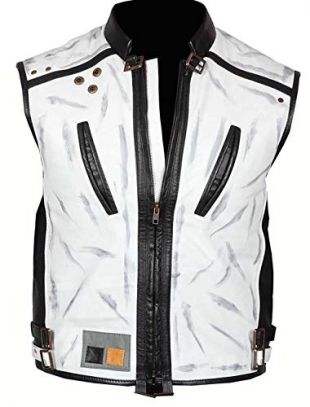 Solo A Star Wars Story Motorcycle Vest - Alden Ehrenreich White Leather Vest (White - Han Solo White Vest, L/Body Chest 42" to 44")