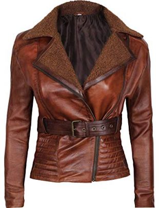 Brown Shearling Leather Jacket Women - Genuine Lambskin Chocolate Brown Leather Jackets for Women