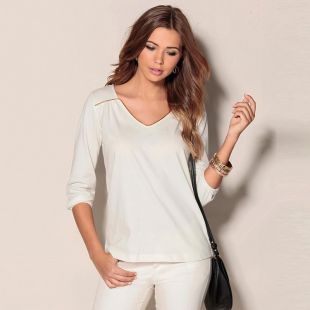 Tee shirt col V manches 3/4 femme Exclusivité 3SUISSES