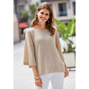 Pull manches longues japonaises et lurex femme Exclusivité 3SUISSES