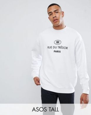 ASOS DESIGN TALL   Sweat shirt avec texte brodé en français at asos.com