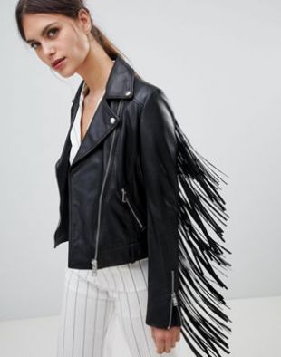 Lab   Perfecto en cuir à franges at asos.com