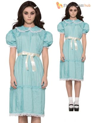 Ladies The Shining Twin Sister Costume Adult Creepy Halloween Fancy Dress Outfit | eBay