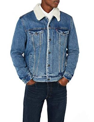 Levi's - Levi's Type 3 Sherpa Trucker Veste en Jean, Bleu (Needle Park ...