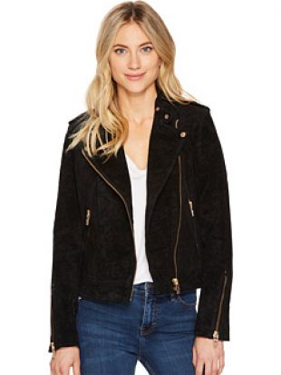 Blank NYC - Blank NYC Black Suede Moto Jacket in Onyx