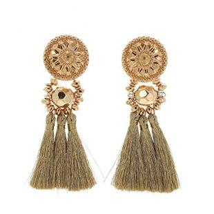 FASHIONGEN - Boucles d'oreilles femme à pompons frange MELINA - Doré rose