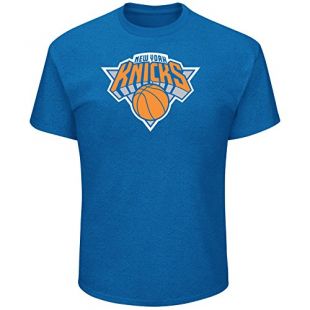 NBA New York Knicks Short Sleeve Screen Tee, Blue/Heather, 2X/Tall