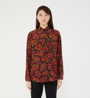 Chemise soie imprimé floral
