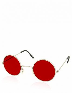 Daredevil Teashade style lunettes de soleil, châssis argenté / La lentille rouge