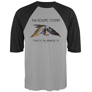 Rolling Stones - Mens Tour Of The Americas 3/4 Sleeve Small Grey