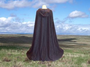 Noir à capuche Halloween Cape manteau Faux Suède Renaissance Cape médiévale Merlin gothique Vampire