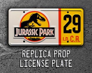 Jurassic Park / Hammond’s Jeep / #29 *Metal Stamped* Replica Prop License Plate