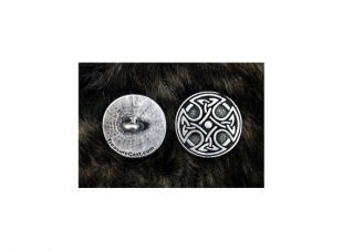 TC107.1478P   croix celtique bouton étain tige ronde du bouton 1 pouce (25 mm)