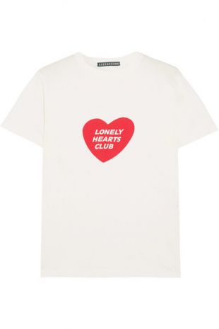 alexachung - T shirt en jersey de coton imprimé Lonely Hearts Club