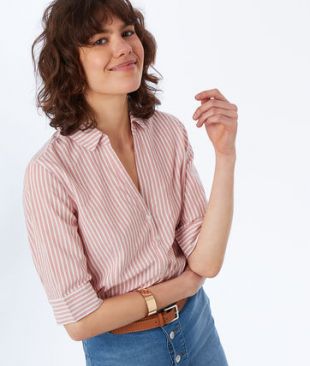 Chemisier à rayures en coton   Chemisiers & blouses