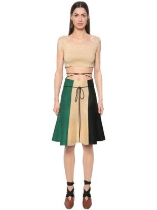 LINEN CROP TOP & STRIPED SKIRT