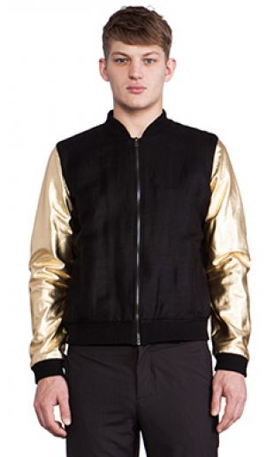 CHAPTER BLOUSON BOMBER MARO en Black & Gold | REVOLVE