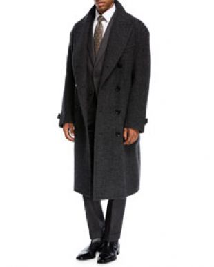 TOM FORD Plaid Double Breasted Overcoat