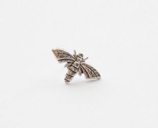 Moth Tie Pin, Bee Pin, Wasp Tie Pin, Tiny Bee Lapel Pin, Silver Tie Pin, Bee Jewelry, Wasp Brooch, Moth Tie Pin, Novelty Lapel Pin