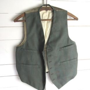 Laine vert mélange des années 1950 Vintage 3 Piece Suit