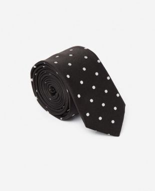 CRAVATE EN SOIE AVEC POIS