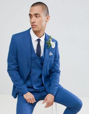 Veste bleue ajustée en micro texture   ASOS