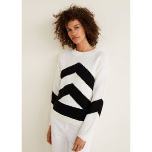 Pull over maille contrastant