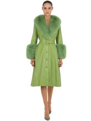 FOXY LEATHER COAT W/ FOX FUR