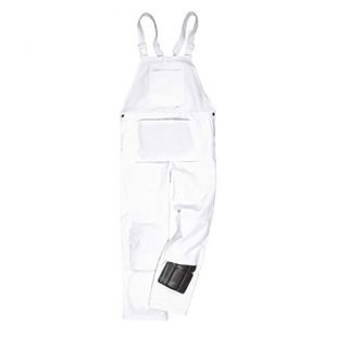 Portwest S810WHRXS Bolton Painters Bib, Fabric, X-Small, White