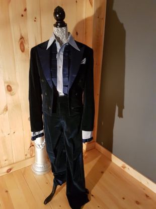Smoking vintage velours bleu pour homme