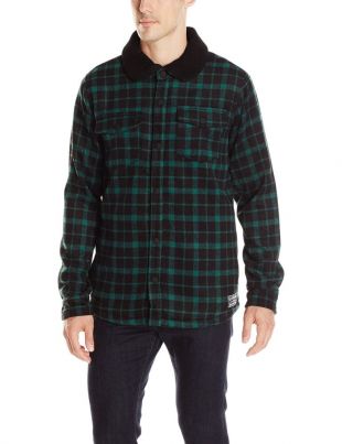 686 Men's Parklan Divide Sherpa Jacket Green Plaid Large | eBay