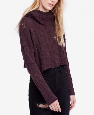 Free People Cropped Open-Knit Sweater