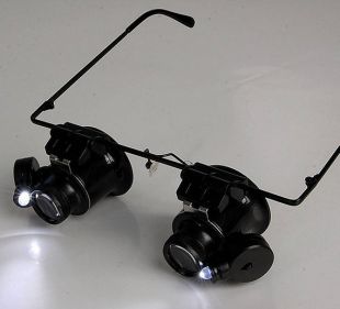 Loupe De Lunettes Avec Lumière LED - Grossissement 20x - Pour Bijouterie, Horlogerie, Modélisme