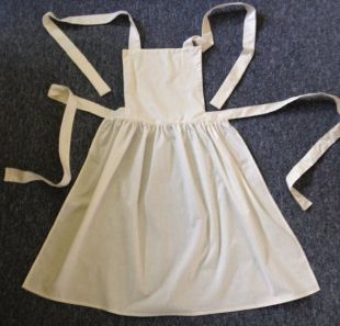 Fait à la main dames blanc victorien Edwardian Style Maid tablier complet, taille 6 10, 12 16, 18 22, 24 28