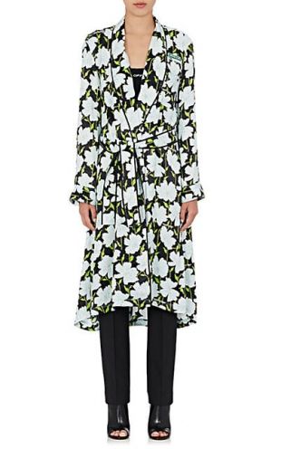 Floral Satin Robe Coat