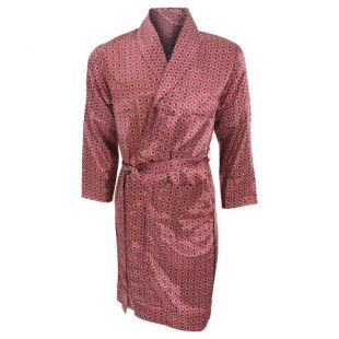 Mens Lightweight Traditional Patterned Satin Robe/Dressing Gown