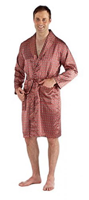 Universal Textiles - Mens Lightweight Traditional Patterned Satin Robe ...