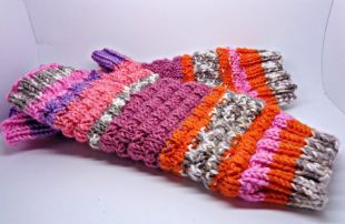 Tricoté des mitaines, gants, gants de textos, gants de conduite en tricot chauffe, multicolores gants, mitaines de dames,