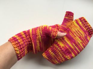 Mélange de coton de bambou, poids léger, dynamique, à la main tricoté des mitaines / gants   taille S/M